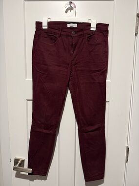 LOFT Wine-Colored Skinny Pants